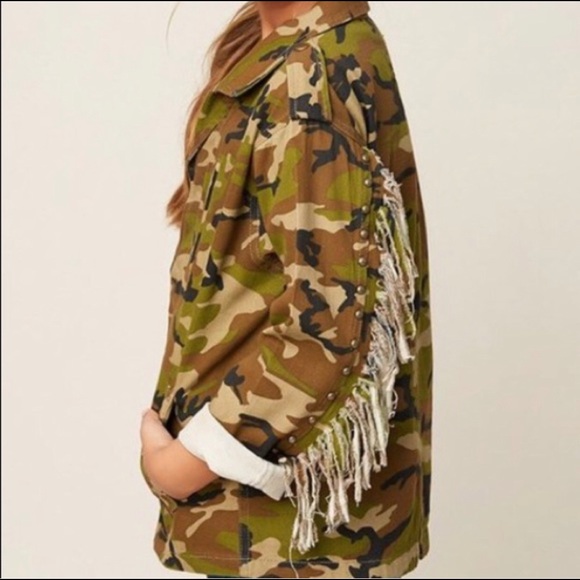 camo fringe jacket